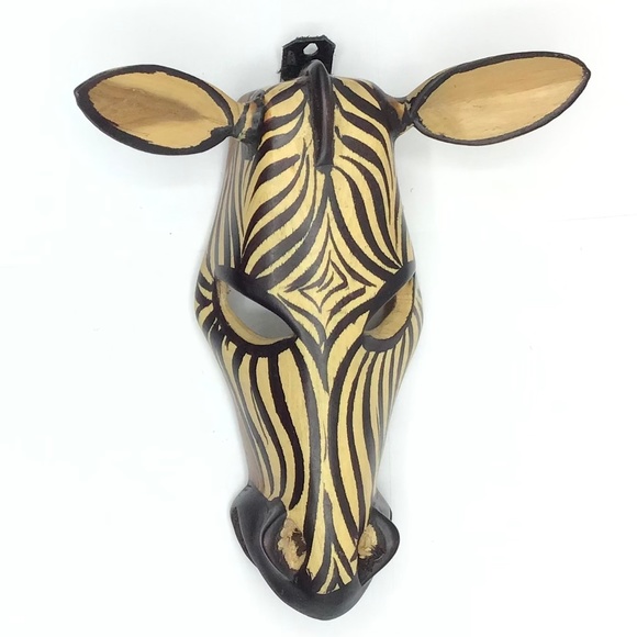 Swahili Imports Accents Zebra Mask Hand Carved Wood 7 Poshmark